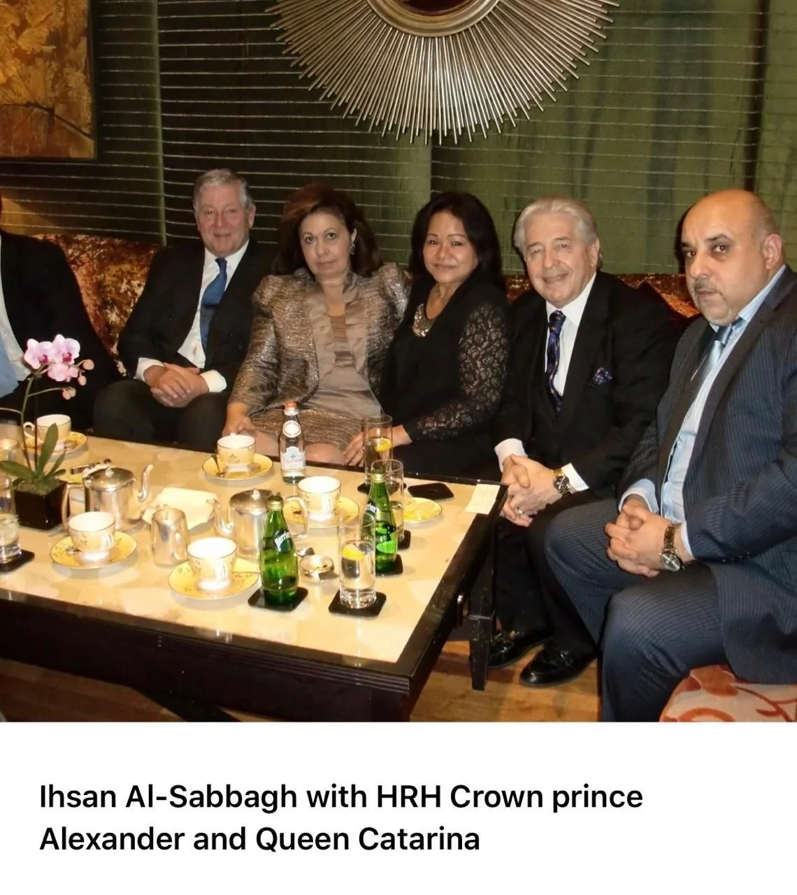 Ihsan Al-Sabbagh with HRH Crown prince Alexander and Queen Catarina